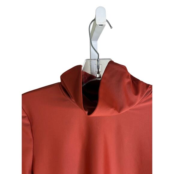 Heidi Merrick Izzy Rash Guard Women M Dark Orange Mock Neck Swim shirt - Picture 4 of 7